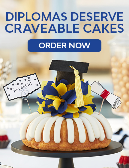 Diplomas deserve craveable cakes! Celebrate your grad with a Bundt Cake! 
