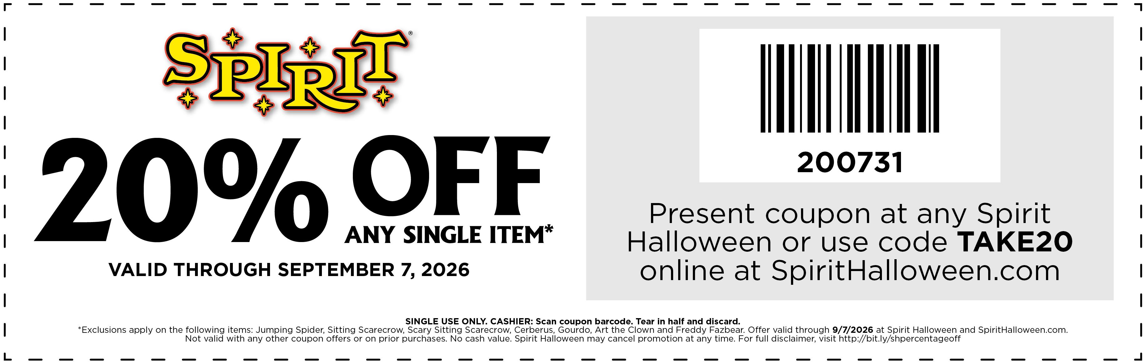 20% Off Any Single Item