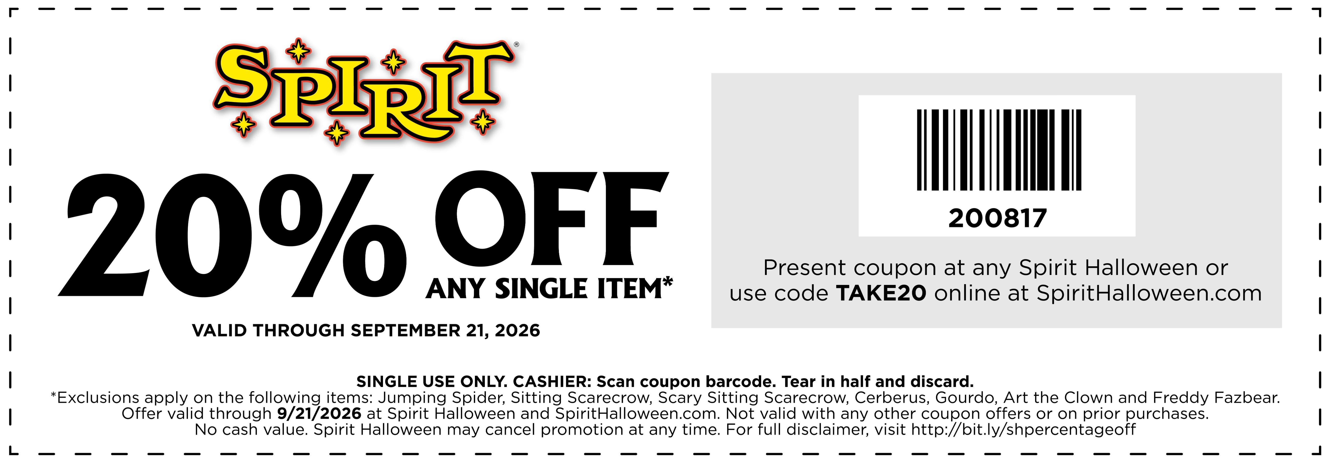 20% Off Any Single Item
