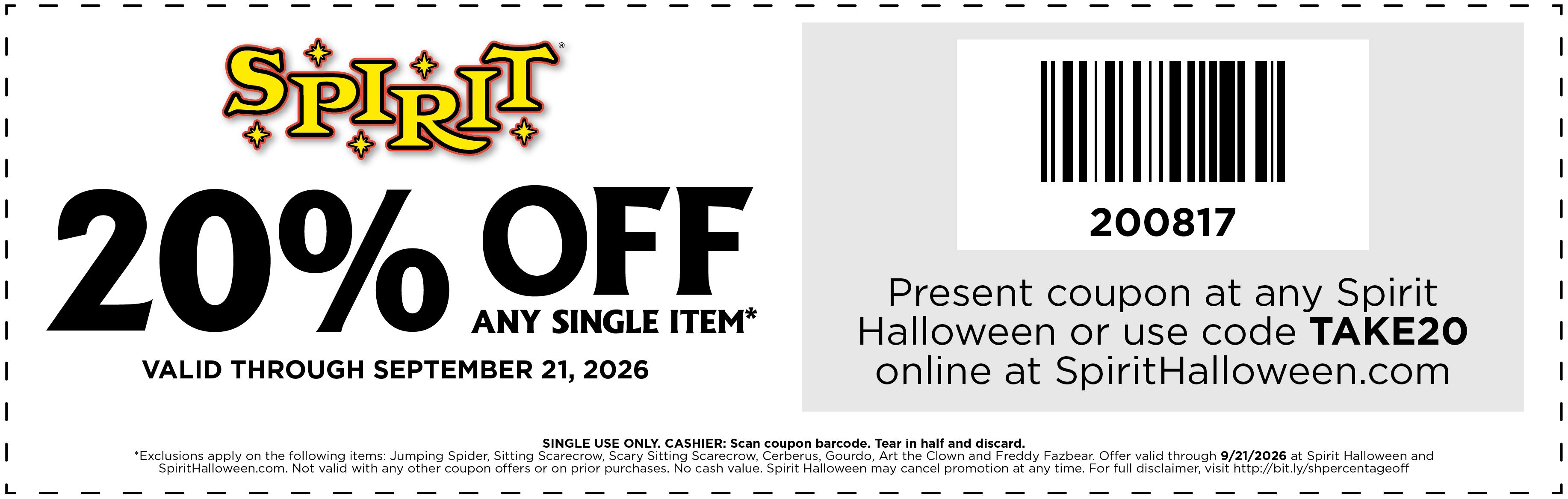 20% Off Any Single Item