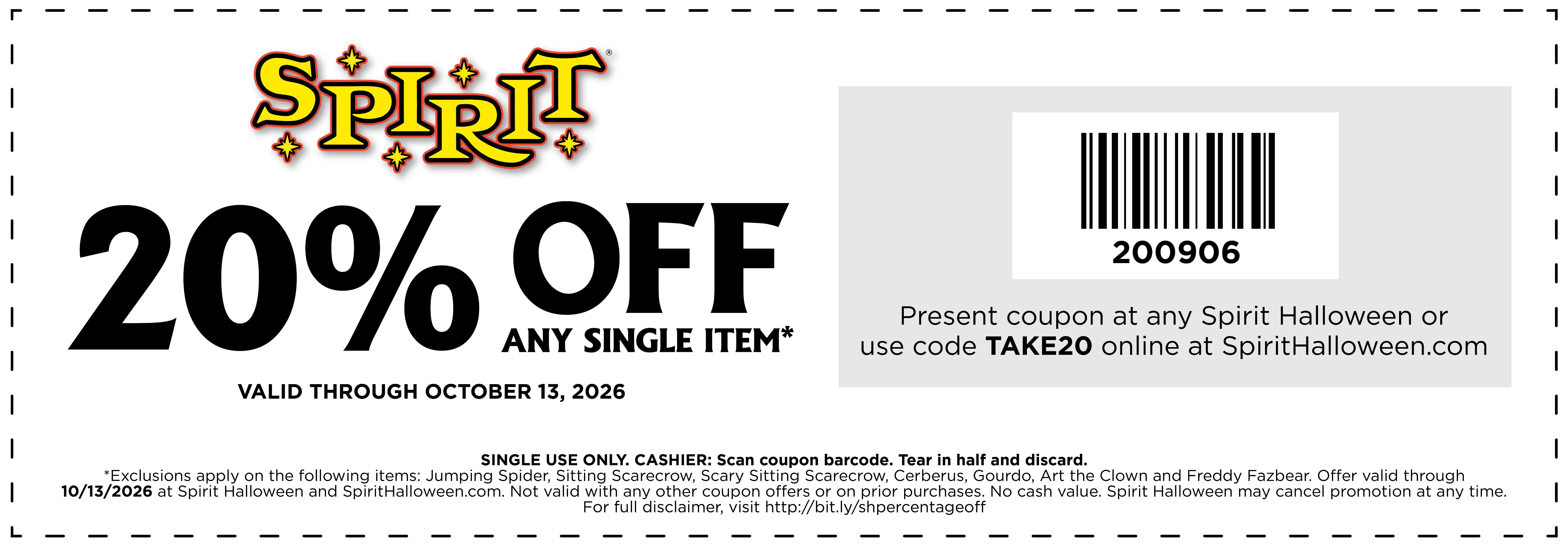 20% Off Any Single Item