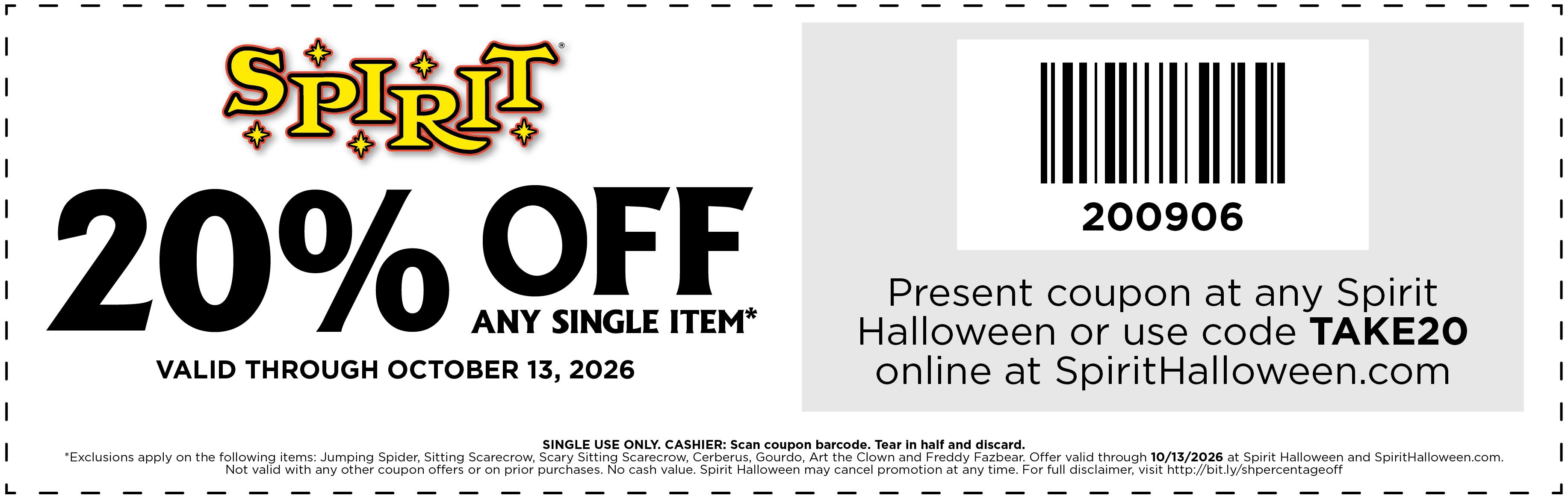 20% Off Any Single Item