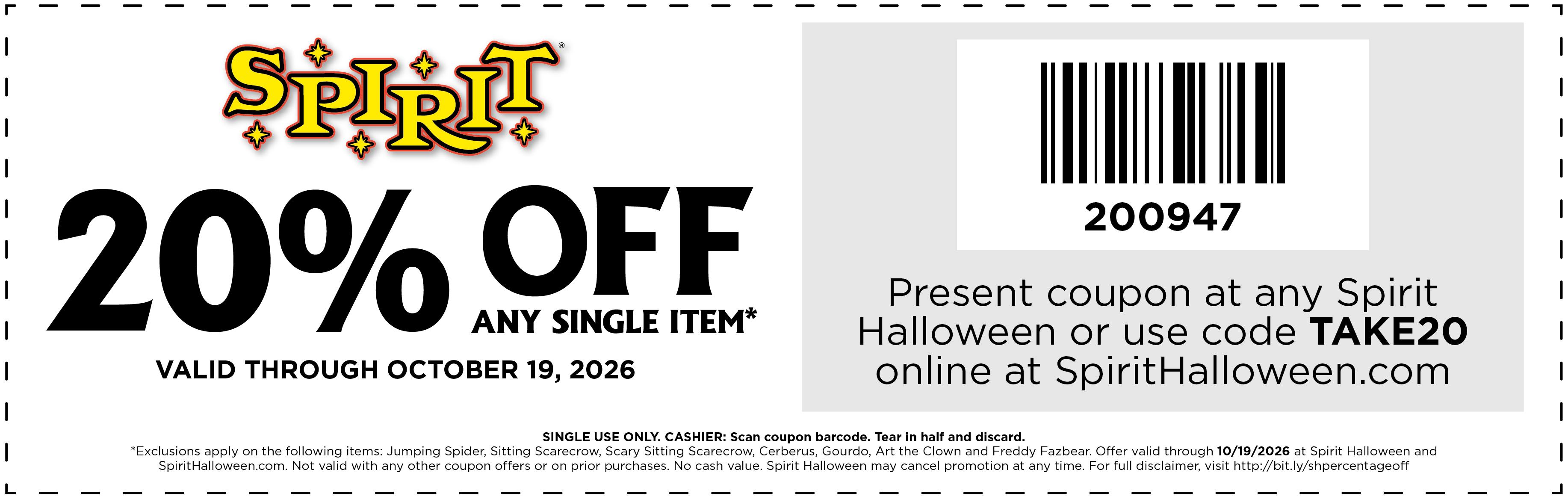 20% Off Any Single Item